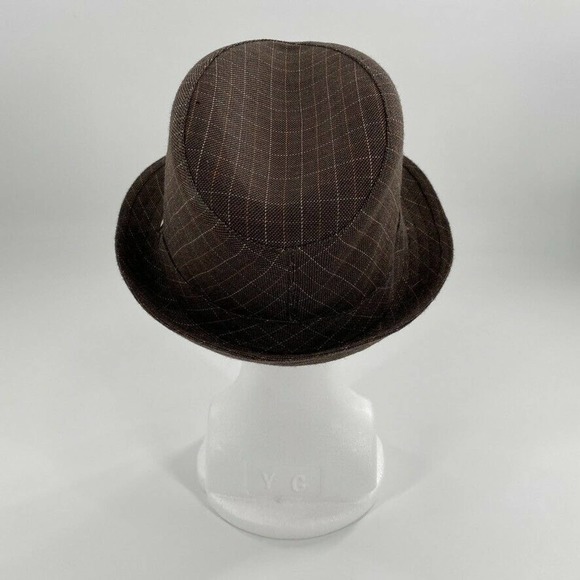 Goorin Bros Mens Fedora Hat Brown Check Rayon Blend S - Picture 3 of 9
